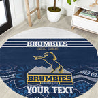 Custom Australia Brumbies Round Carpet Est 1995 Aboriginal Art