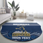Custom Australia Brumbies Round Carpet Est 1995 Aboriginal Art