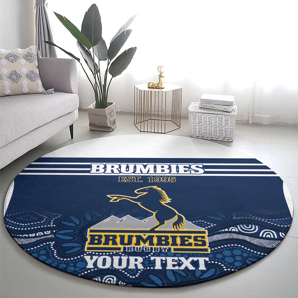 Custom Australia Brumbies Round Carpet Est 1995 Aboriginal Art