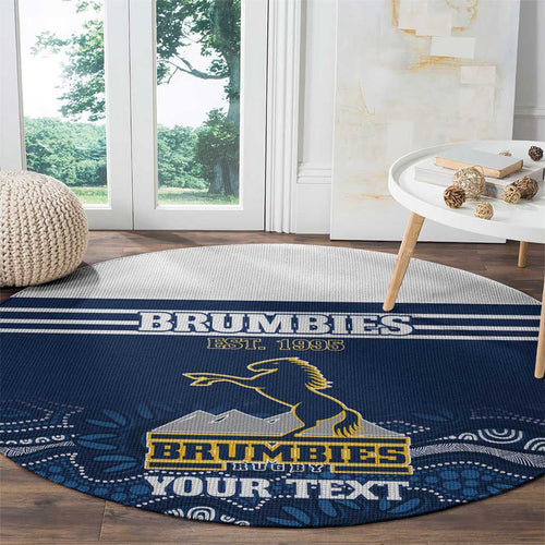 Custom Australia Brumbies Round Carpet Est 1995 Aboriginal Art
