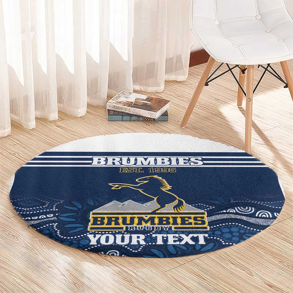Custom Australia Brumbies Round Carpet Est 1995 Aboriginal Art