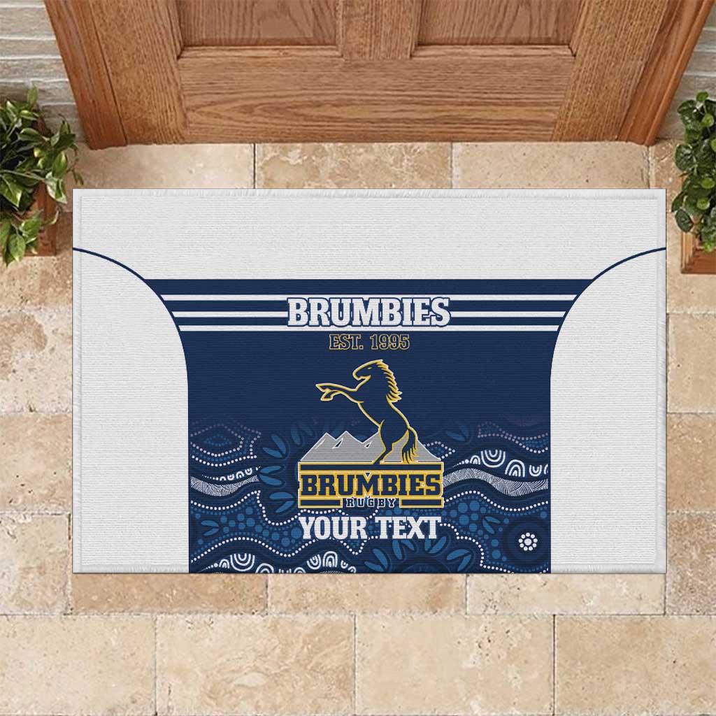 Custom Australia Brumbies Rubber Doormat Est 1995 Aboriginal Art