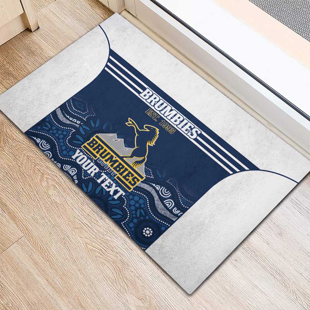 Custom Australia Brumbies Rubber Doormat Est 1995 Aboriginal Art