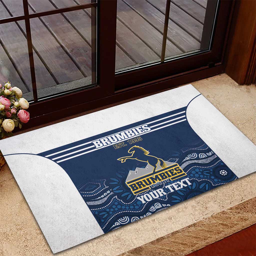 Custom Australia Brumbies Rubber Doormat Est 1995 Aboriginal Art