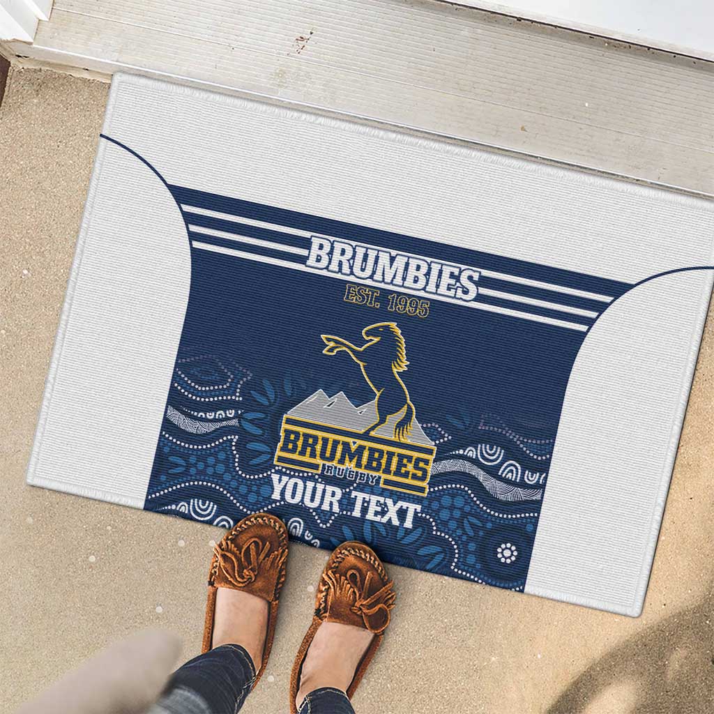 Custom Australia Brumbies Rubber Doormat Est 1995 Aboriginal Art