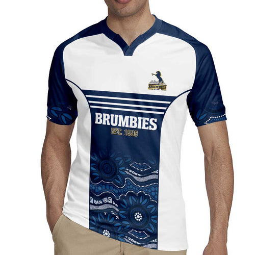 Custom Australia Brumbies Rugby Jersey Est 1995 Aboriginal Art