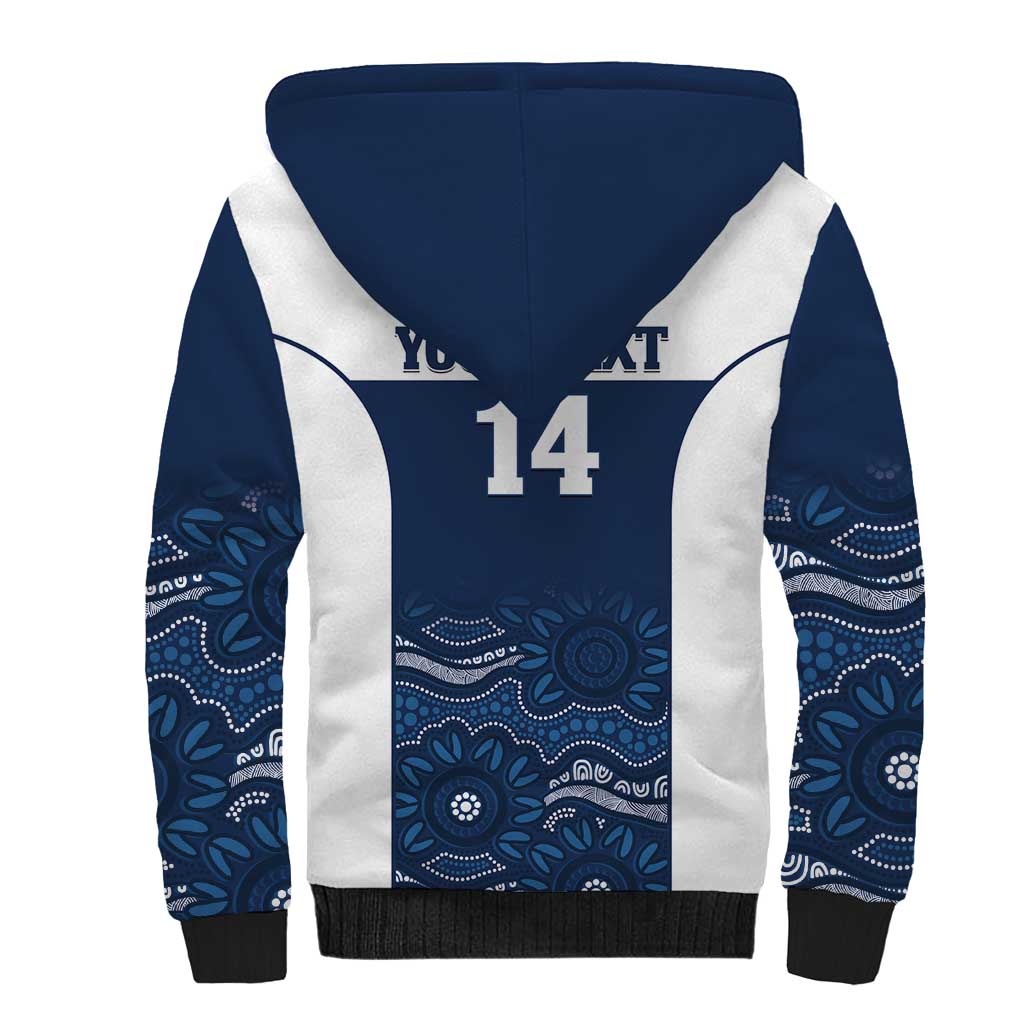 Custom Australia Brumbies Sherpa Hoodie Est 1995 Aboriginal Art