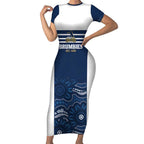 Custom Australia Brumbies Short Sleeve Bodycon Dress Est 1995 Aboriginal Art