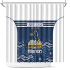 Custom Australia Brumbies Shower Curtain Est 1995 Aboriginal Art