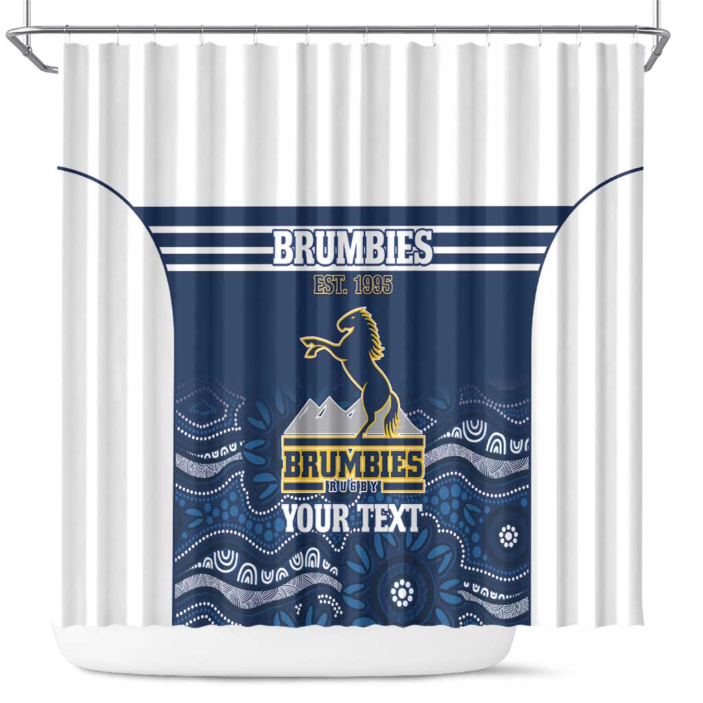 Custom Australia Brumbies Shower Curtain Est 1995 Aboriginal Art