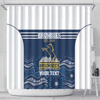 Custom Australia Brumbies Shower Curtain Est 1995 Aboriginal Art