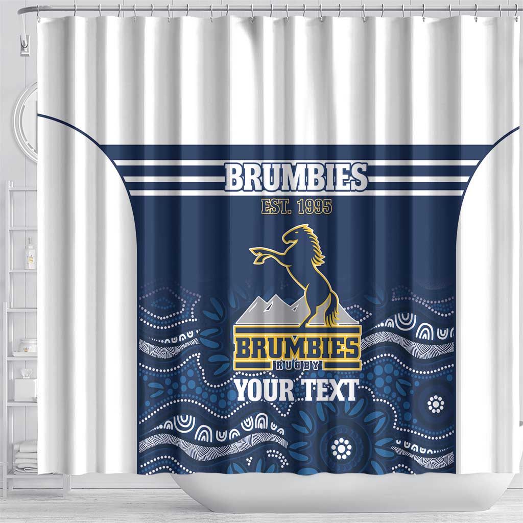 Custom Australia Brumbies Shower Curtain Est 1995 Aboriginal Art