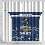 Custom Australia Brumbies Shower Curtain Est 1995 Aboriginal Art