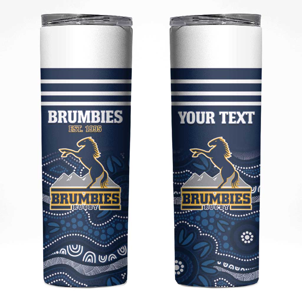 Custom Australia Brumbies Skinny Tumbler Est 1995 Aboriginal Art