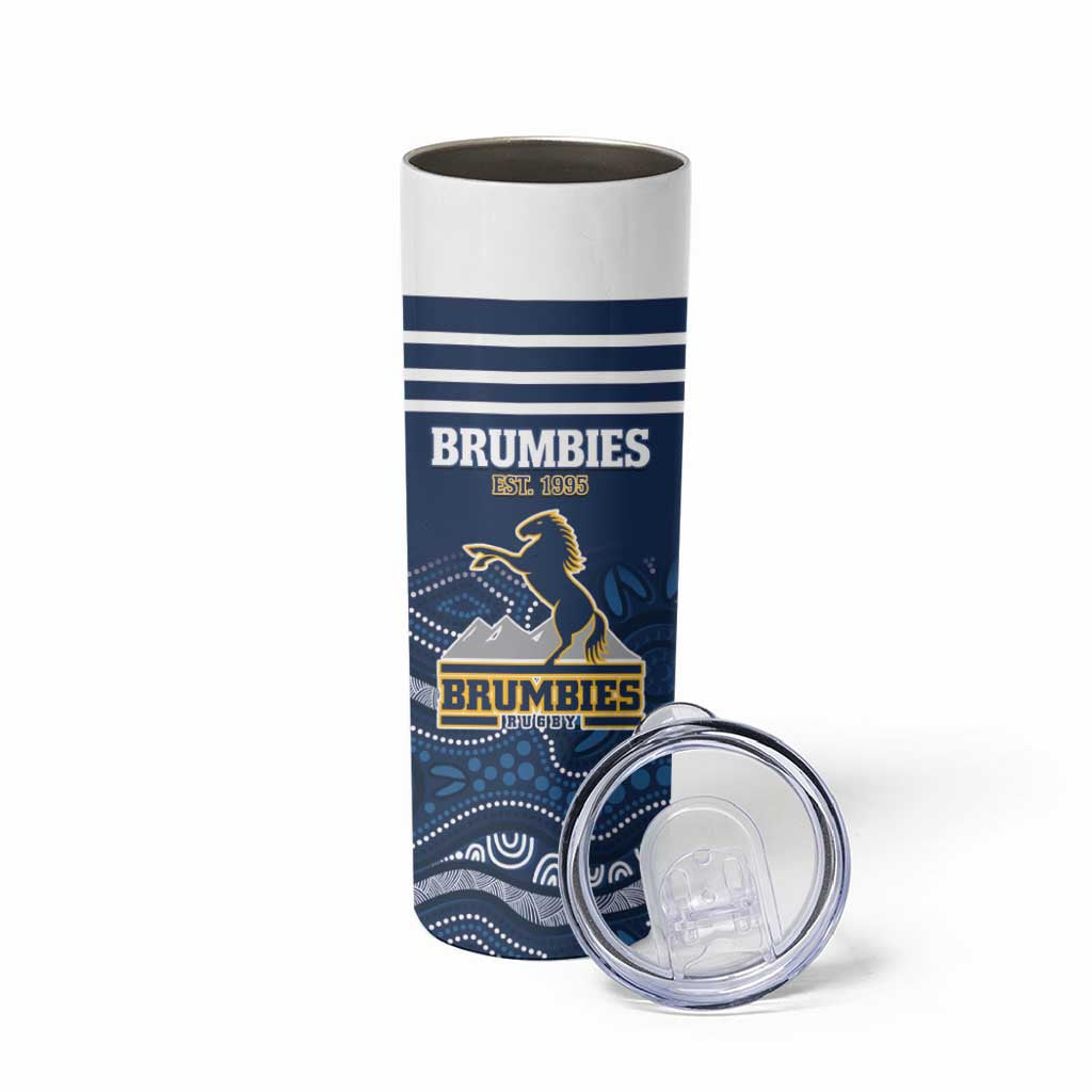 Custom Australia Brumbies Skinny Tumbler Est 1995 Aboriginal Art