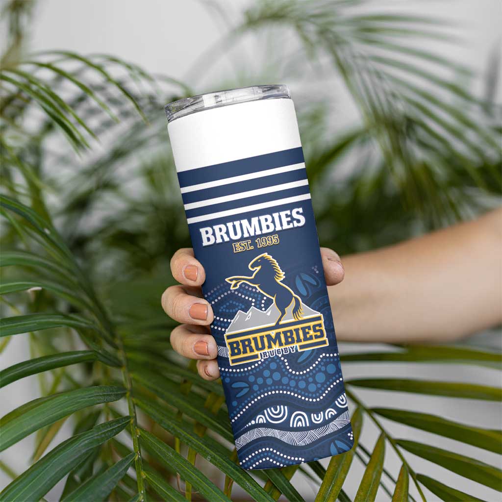Custom Australia Brumbies Skinny Tumbler Est 1995 Aboriginal Art