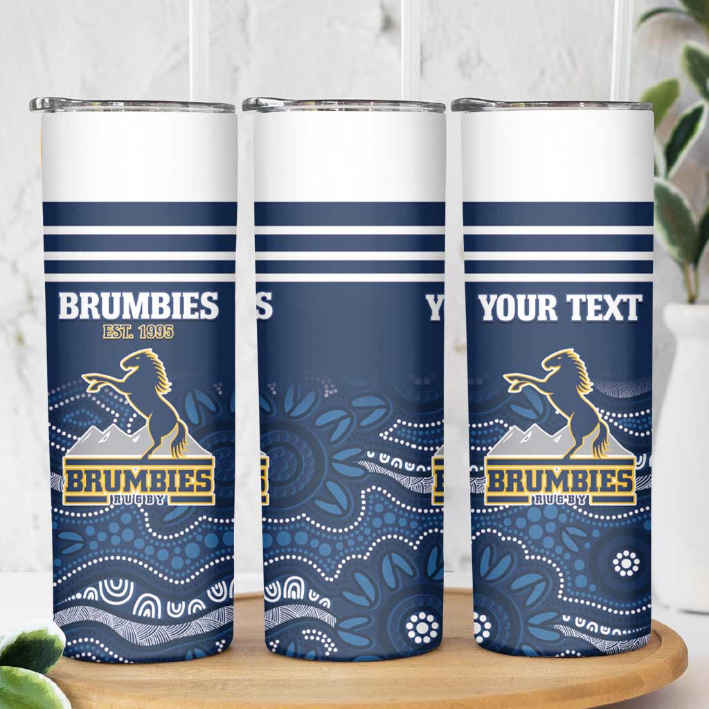 Custom Australia Brumbies Skinny Tumbler Est 1995 Aboriginal Art