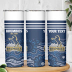 Custom Australia Brumbies Skinny Tumbler Est 1995 Aboriginal Art