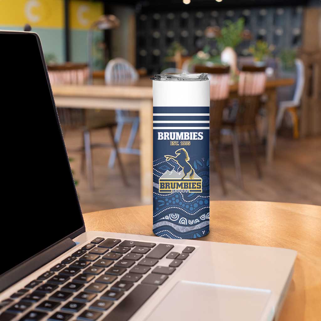 Custom Australia Brumbies Skinny Tumbler Est 1995 Aboriginal Art