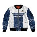 Custom Australia Brumbies Sleeve Zip Bomber Jacket Est 1995 Aboriginal Art