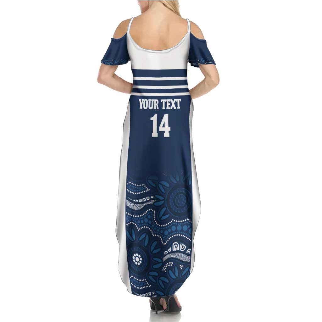 Custom Australia Brumbies Summer Maxi Dress Est 1995 Aboriginal Art