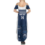 Custom Australia Brumbies Summer Maxi Dress Est 1995 Aboriginal Art