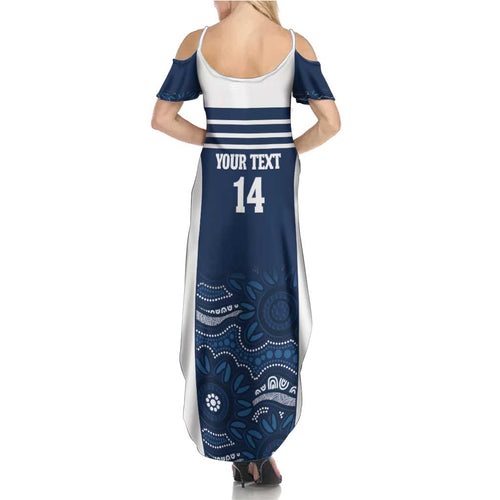 Custom Australia Brumbies Summer Maxi Dress Est 1995 Aboriginal Art