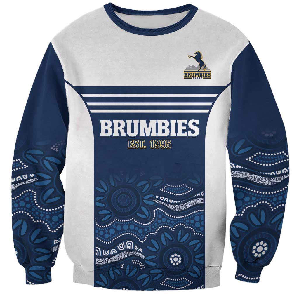 Custom Australia Brumbies Sweatshirt Est 1995 Aboriginal Art
