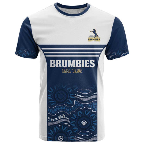 Custom Australia Brumbies T Shirt Est 1995 Aboriginal Art