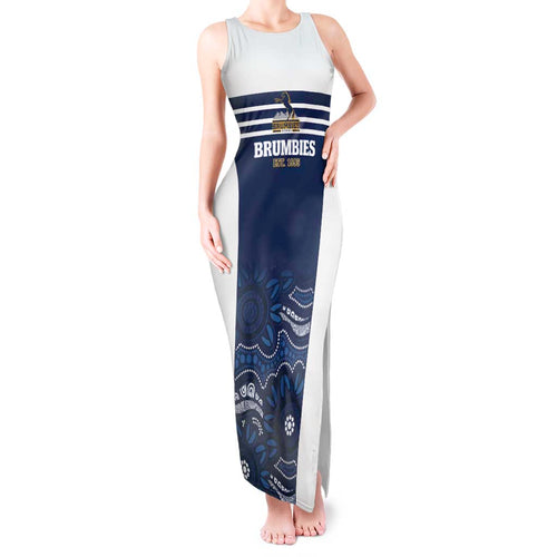 Custom Australia Brumbies Tank Maxi Dress Est 1995 Aboriginal Art