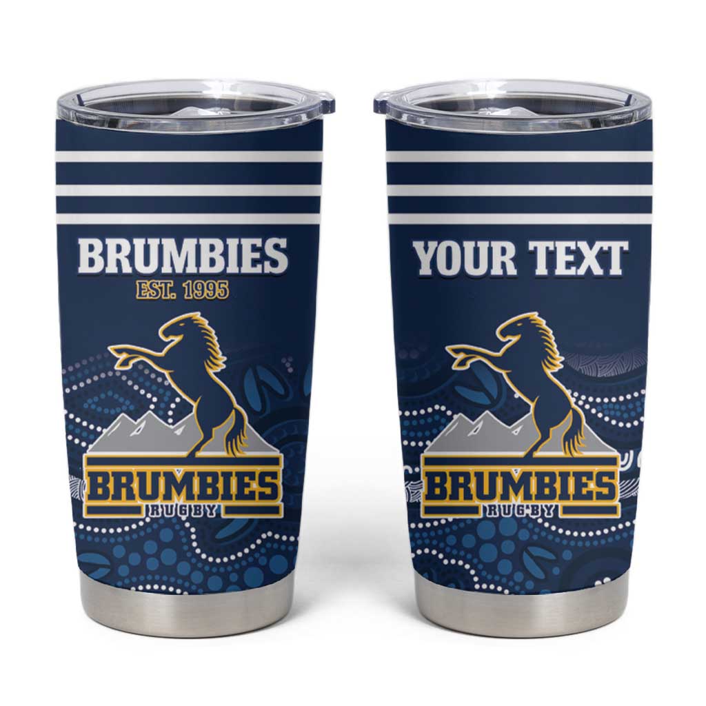 Custom Australia Brumbies Tumbler Cup Est 1995 Aboriginal Art