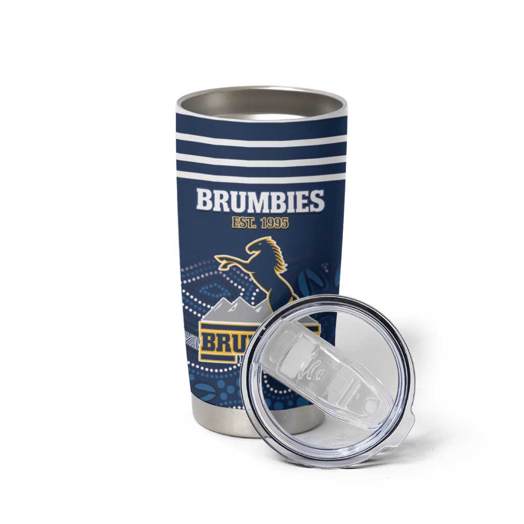 Custom Australia Brumbies Tumbler Cup Est 1995 Aboriginal Art