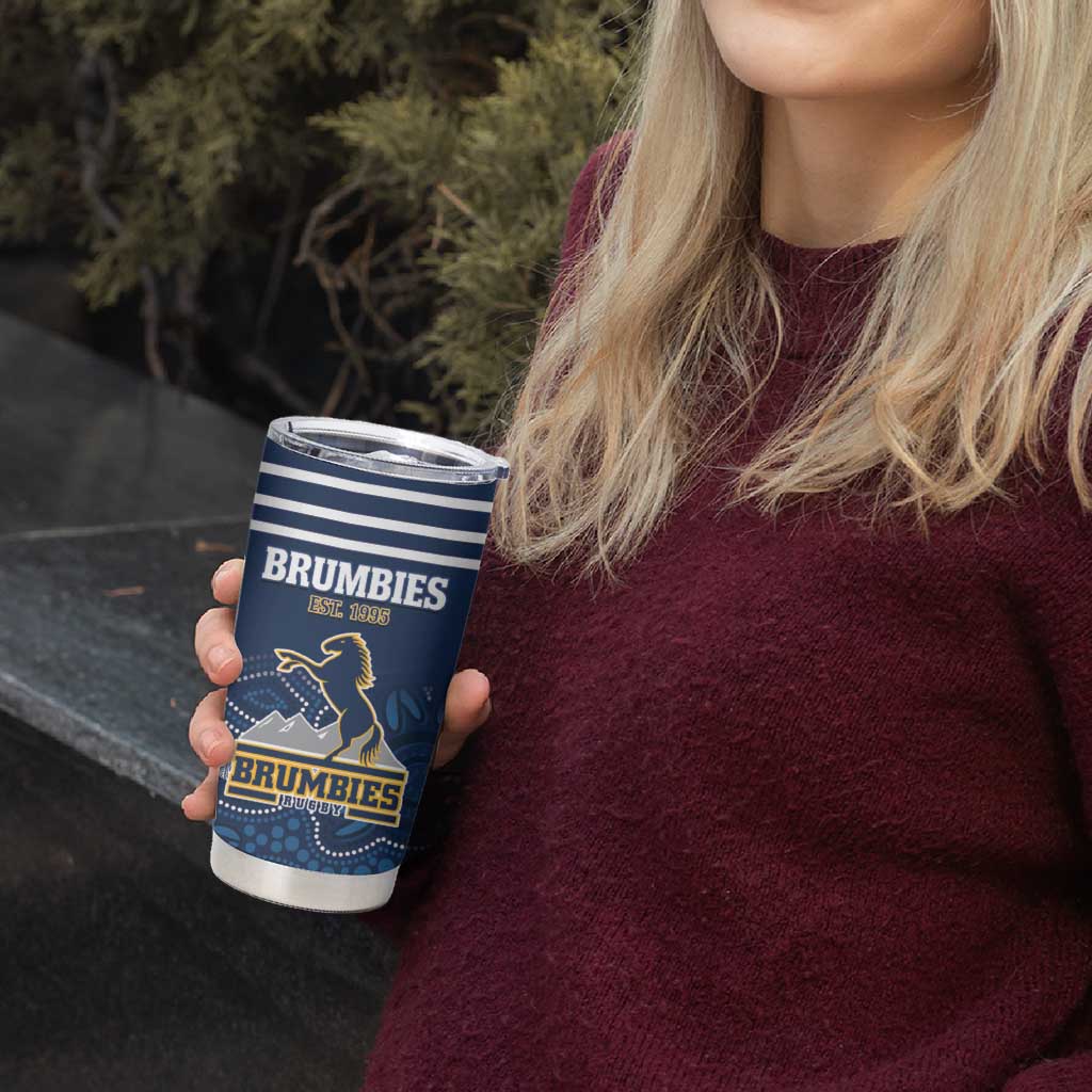 Custom Australia Brumbies Tumbler Cup Est 1995 Aboriginal Art
