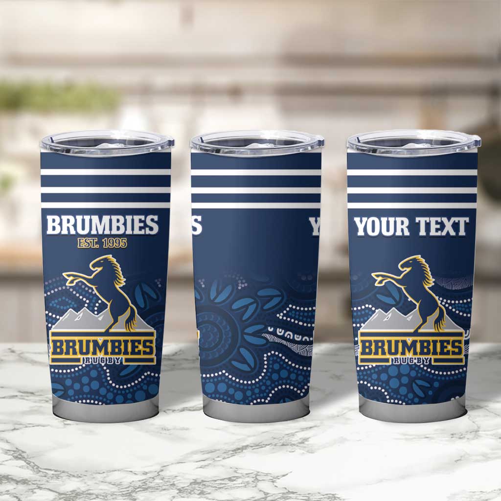 Custom Australia Brumbies Tumbler Cup Est 1995 Aboriginal Art