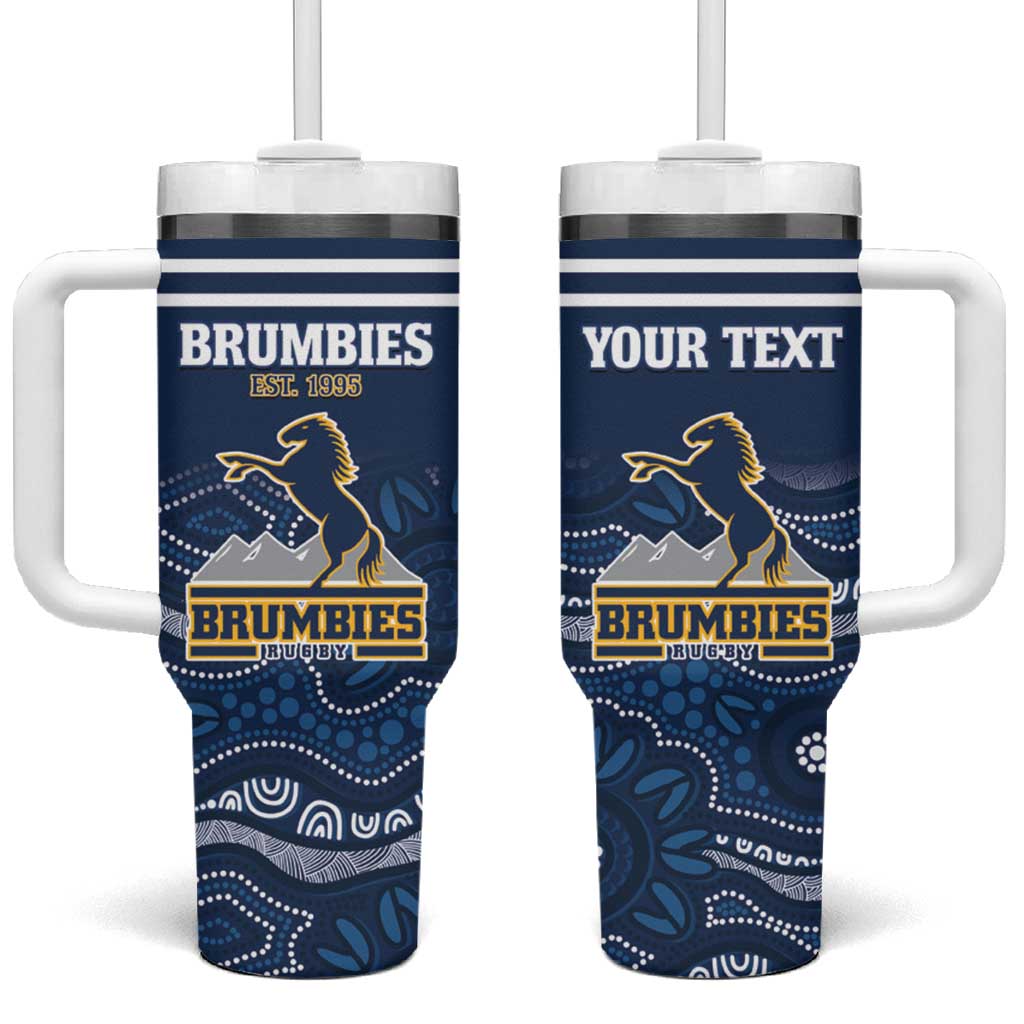 Custom Australia Brumbies Tumbler With Handle Est 1995 Aboriginal Art