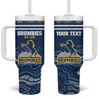Custom Australia Brumbies Tumbler With Handle Est 1995 Aboriginal Art