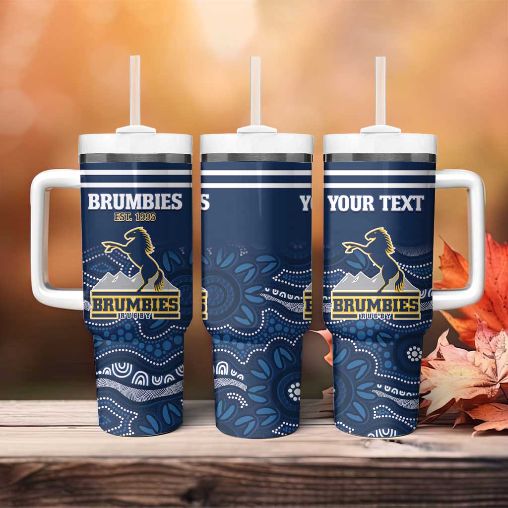 Custom Australia Brumbies Tumbler With Handle Est 1995 Aboriginal Art
