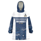 Custom Australia Brumbies Wearable Blanket Hoodie Est 1995 Aboriginal Art