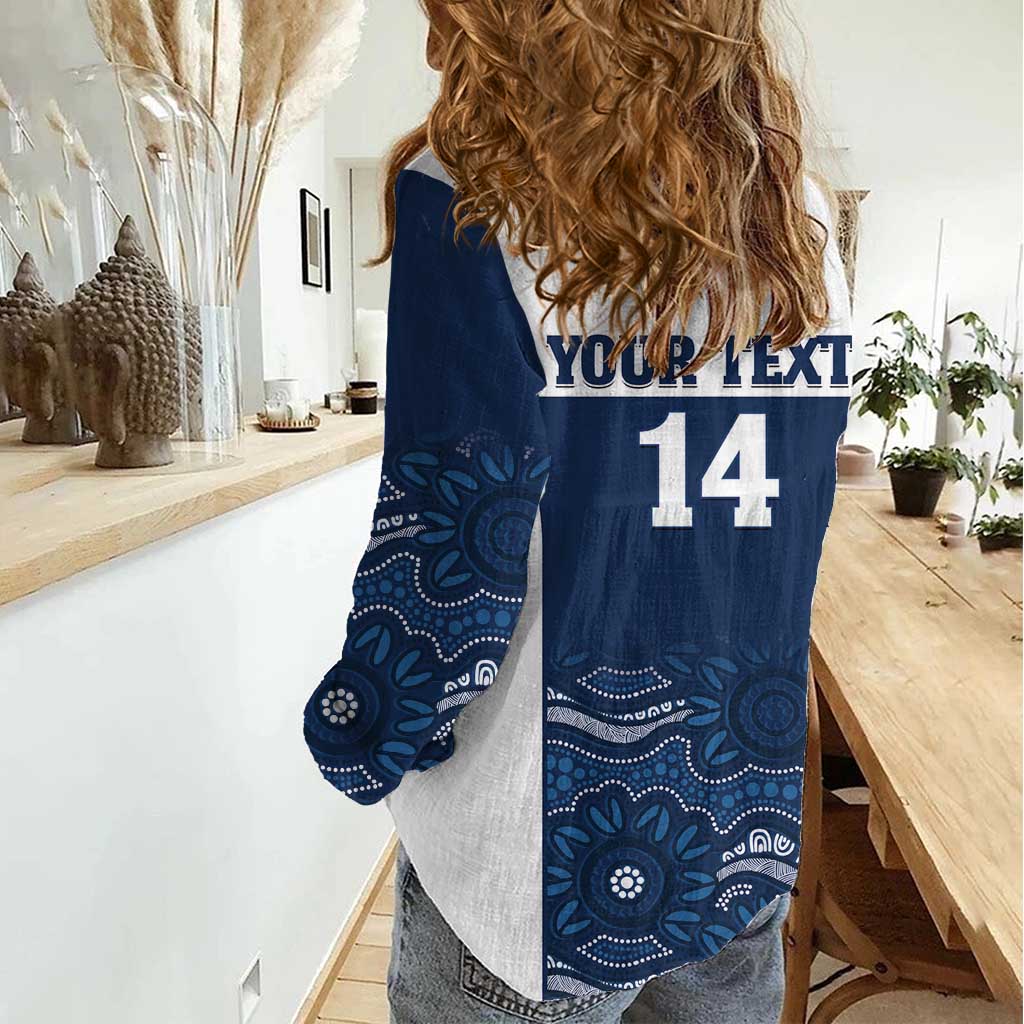 Custom Australia Brumbies Women Casual Shirt Est 1995 Aboriginal Art