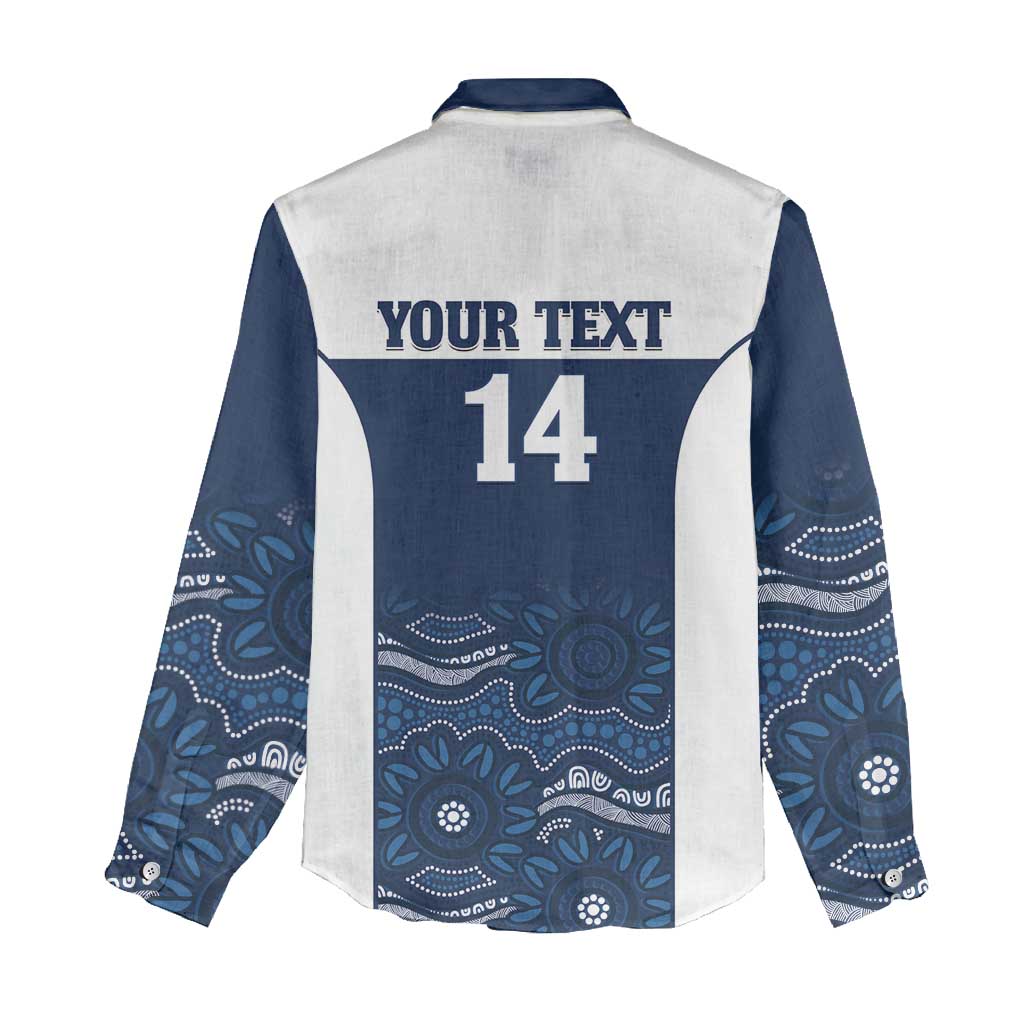 Custom Australia Brumbies Women Casual Shirt Est 1995 Aboriginal Art
