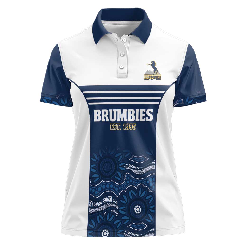 Custom Australia Brumbies Women Polo Shirt Est 1995 Aboriginal Art