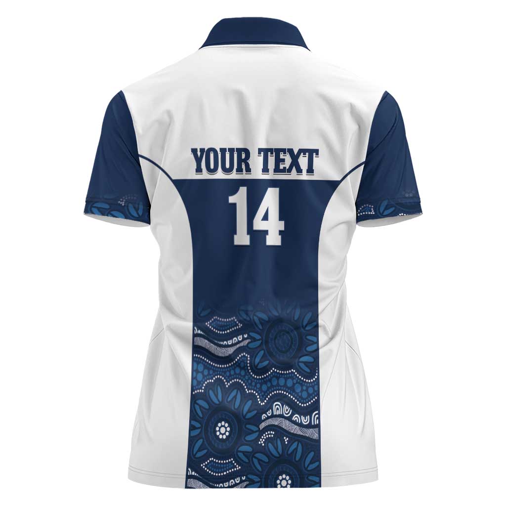 Custom Australia Brumbies Women Polo Shirt Est 1995 Aboriginal Art