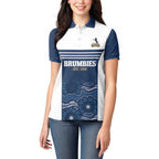 Custom Australia Brumbies Women Polo Shirt Est 1995 Aboriginal Art