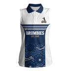 Custom Australia Brumbies Women Sleeveless Polo Shirt Est 1995 Aboriginal Art