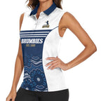 Custom Australia Brumbies Women Sleeveless Polo Shirt Est 1995 Aboriginal Art