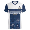 Custom Australia Brumbies Women V-Neck T-Shirt Est 1995 Aboriginal Art