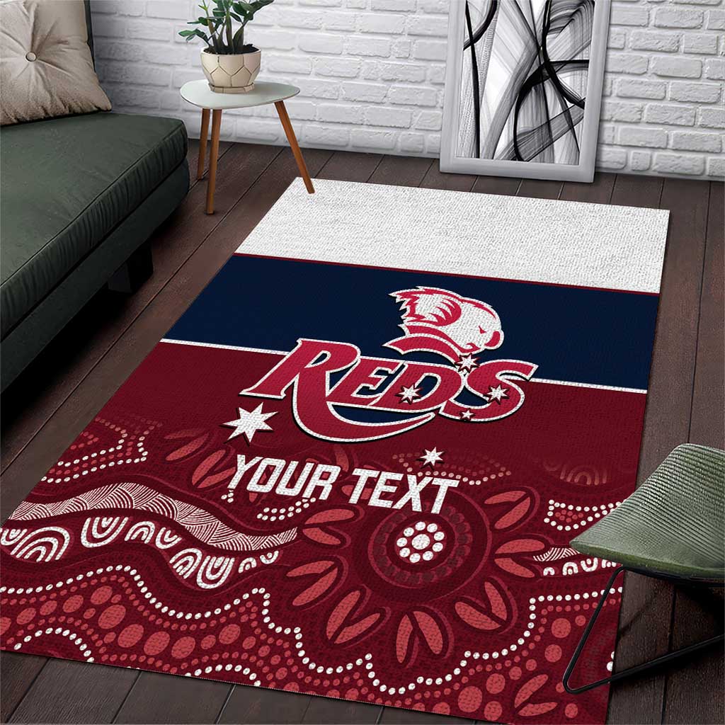 Custom Australia QLD Reds Area Rug Queensland Aboriginal Art