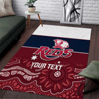 Custom Australia QLD Reds Area Rug Queensland Aboriginal Art