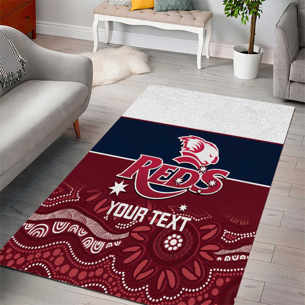 Custom Australia QLD Reds Area Rug Queensland Aboriginal Art