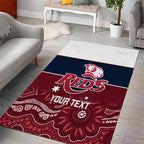 Custom Australia QLD Reds Area Rug Queensland Aboriginal Art
